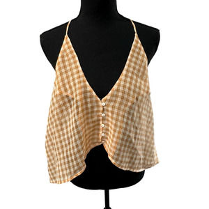 Intimately Free People Checkered Sheer Top - Size Small